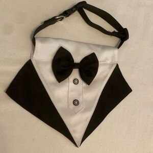 Black and White Tuxedo Bib for Pets by Pawpatu costume also